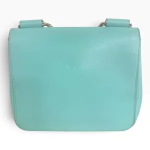 Chloé Elsie Shoulder Bag Small Turquoise Leather Chain Strap Rhinestone Gold thumbnail 2