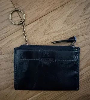 Coach Black Leather Key Ring Card Holder thumbnail 1