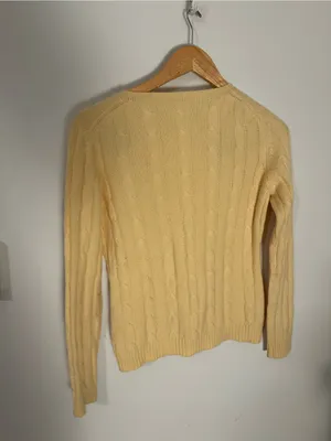 Cashmere Studio cashmere wool cable knit sweater yellow small thumbnail 4