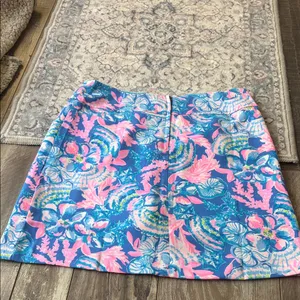 Lilly Pulitzer Blue and Pink A-Line Skort thumbnail 5