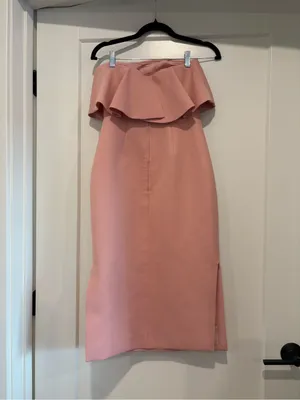 C/Meo Collective Pink Strapless Ruffle Midi Dress in Dusty Pink Size XS thumbnail 5