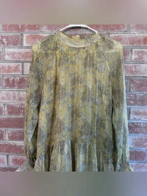 Zara Maxi Dress Women’s Small Metallic Floral Ethereal Boho Prairie Cottagecore thumbnail 3