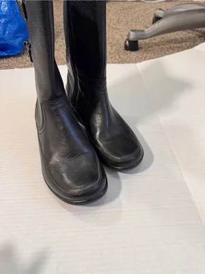 Clarks Black Leather Mid Calf Boots Womens 9.5 Fall Classic Comfort thumbnail 8