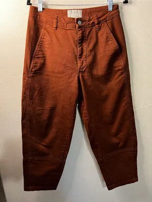 Everlane Utility Barrel Pants Rosewood Terracotta High Rise Wide Cropped Pants thumbnail 2