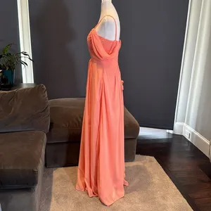 Women’s Full Length Chiffon Off the Shoulder Bridesmaid Formal Dress Size 4 thumbnail 7