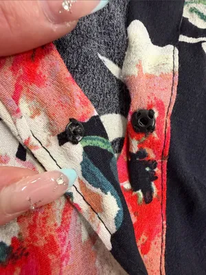 VICI Black Sleeveless Floral Camisole with Red and Cream Blooms thumbnail 3