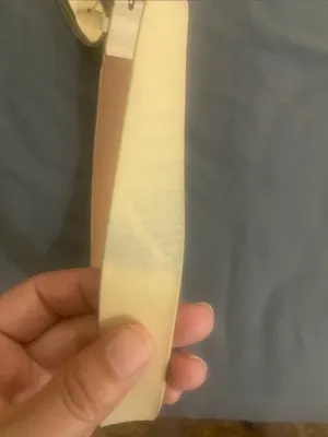 SheIn Cream Leather Belt with Gold Round Buckle thumbnail 3