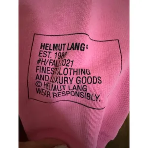 Helmut Lang "Inside Out" Repeat Text Logo Hoodie – Pink‎ (Size L) thumbnail 4
