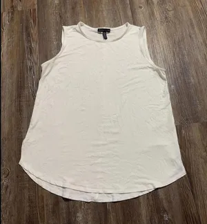 Eileen Fisher White Basic Quiet Luxury Designer Oversized‎ Stretchy Tank XXS thumbnail 1