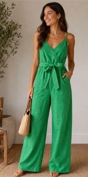 Flying Tomato Bright Green Jumpsuit Size XS Romper One Piece Sleeveless thumbnail 1