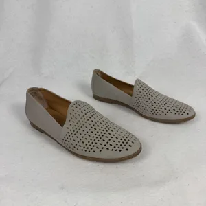 Franco‎ Sarto Factor Loafers Womens 9M Laser Cut Perforated Slip On Gray Taupe thumbnail 4