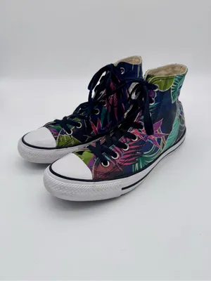 Converse Chuck Taylor High Top Tropical Floral Palm Sneakers Mens 8 Womens 10 thumbnail 2
