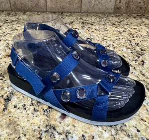 Simply Vera Vera Wang WADE Women's‎ Jewel Embellished Footbed Sandals, Navy thumbnail 1