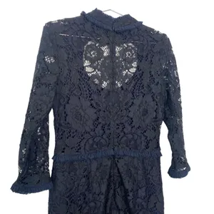 Alexis‎ Fiorenza Guipure Lace Navy Black Mock Neck Midi Length Dress thumbnail 6