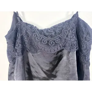 Vigoss Cami Top Womens Large Black New Lace Satin‎ Tie Front thumbnail 10