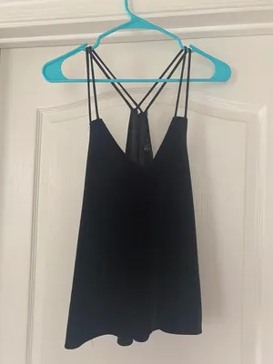 Snap Black Velvet Tank Top thumbnail 1