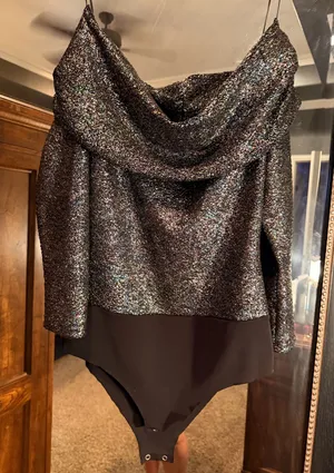 Zara glitter lurex bodysuit  thumbnail 1