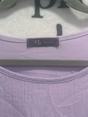 KLD Signature Top Women's Purple Ruffle Short-Sleeve Tunic Size Large thumbnail 4
