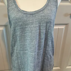 Ann Taylor‎ Large Heathered Light Blue Linen Sleeveless Tank Top thumbnail 6