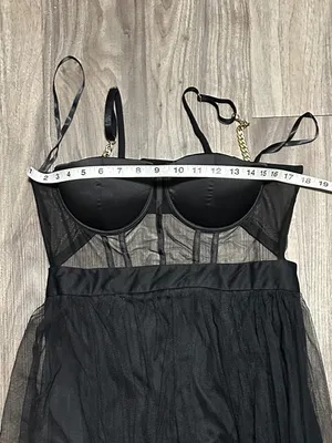 The Vintage Shop Black Tulle Corset Maxi Dress thumbnail 10