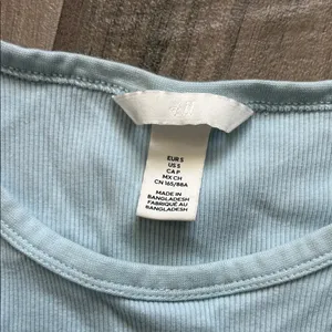 H&M Soft Blue Short Sleeve Tee thumbnail 2