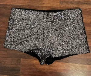 Alythea Silver Sequin Shorts. Size Small  thumbnail 1