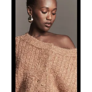 Anthropologie Boat-Neck Tinsel Cardigan Sweater thumbnail 2