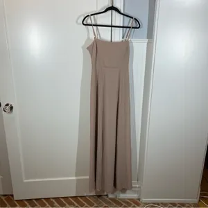 Show me your MuMu The Lauren Tie‎ Maxi Dress in beige chiffon size medium thumbnail 2