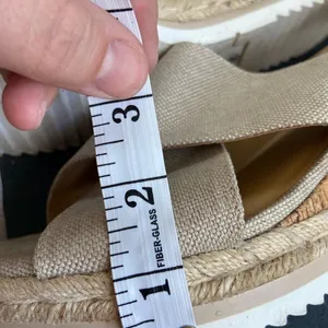 neutral beige espadrille cork platform wedge size 10 thumbnail 13
