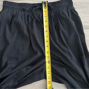 Baltic Born Black High Rise Wide Leg Pull On Drawstring Casual Trouser Pants M thumbnail 10