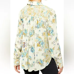 Free People Hold On To Me Floral Long Sleeve Blouse Ivory Combo Size Small thumbnail 3