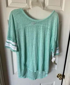 NWT aqua baseball tee Size XL thumbnail 1