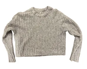 American Eagle Sweater‎ Chunky Knit Cropped Women's Small Gray thumbnail 1