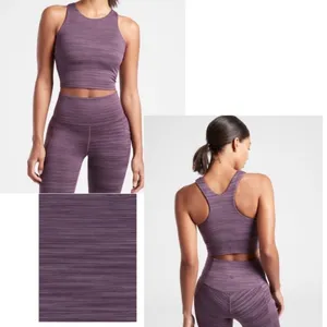 Athleta Conscious Crop‎ in Powervita purple crop top high neck thumbnail 2