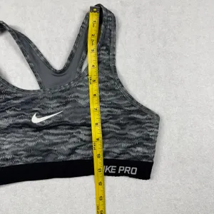 Nike Pro Dri-FIT Sports Bra Women’s Medium Gray Black Print Racerback thumbnail 6