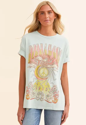 NWT billabong blue oversized graphic tee thumbnail 1