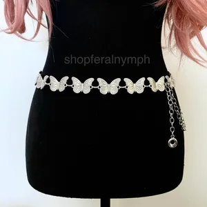 Silver Y2K Butterfly Fairycore Chain Belt, Fits 23-41.5 Inches, X7GA1276 thumbnail 2