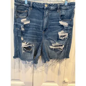 American Eagle‎ Distressed Curvy High Rise Shortie Size 18 thumbnail 4