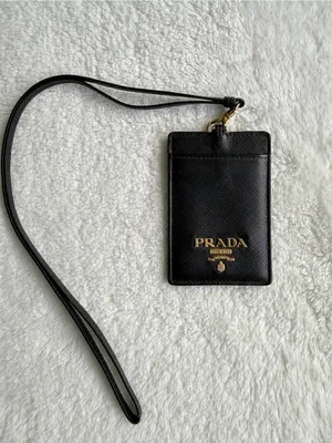 Prada Black Saffiano Leather ID Badge Holder thumbnail 3