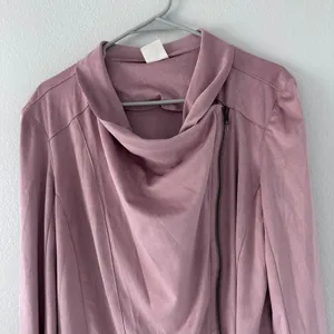 Mote Women's Jacket Size L-XL Soft Faux Suede Drape Pink Dusty‎ Long Sleeve thumbnail 7