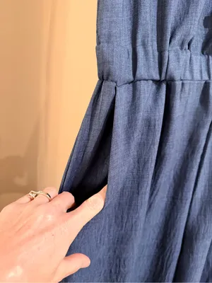 SHEIN Navy Blue Button-Front Jumpsuit thumbnail 2