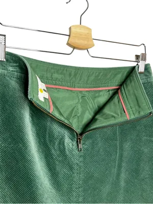 Boden Green Corduroy Pencil Skirt Academia LONG Length thumbnail 6