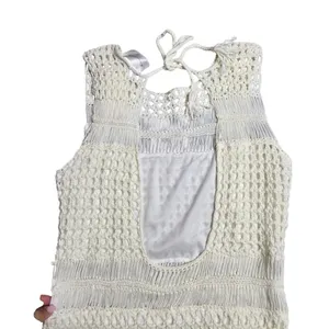 Anthropologie Line & Dot Karolina Crochet White‎ Dress Size: M thumbnail 7