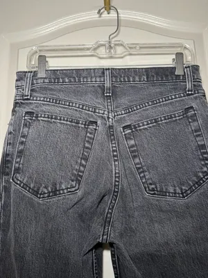 Abercrombie & Fitch 90s Straight Ultra High Rise Jeans 28 6S Washed Black thumbnail 8