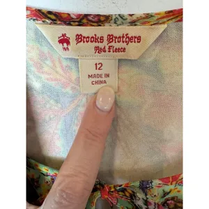Brooks‎ Brothers Red Fleece Dress Women 12 Multicolor Floral Mini Preppy Boho thumbnail 8