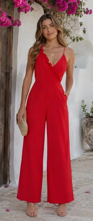 Keepsake the Label Forget You Jumpsuit in Cherry Size Medium NWT Red thumbnail 1