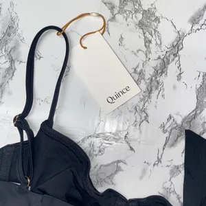 NWT Quince Black Italian Demi Bikini Swim Bathing Suit Top Women's Size Medium thumbnail 7