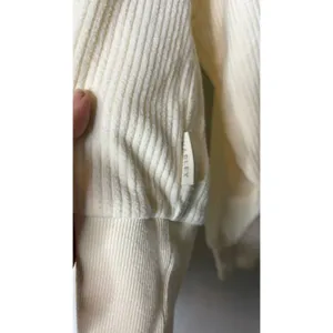 Varley Radford Half-Zip Ribbed Sweatshirt in cream sz L thumbnail 6