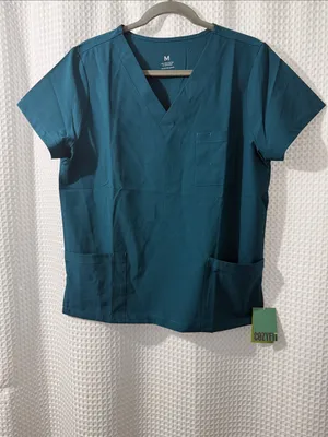 COZYFIT V-Neck Collar Patch Women Scrub Tops with 3 Pockets Size Medium thumbnail 2