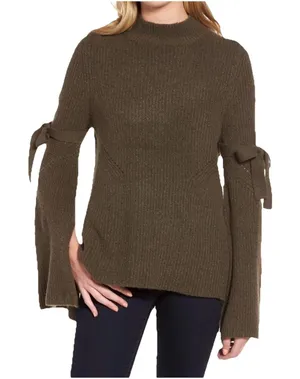 Chelsea28 bell sleeve wool blend sweater Size Small Green Cozy Cute Boho thumbnail 1